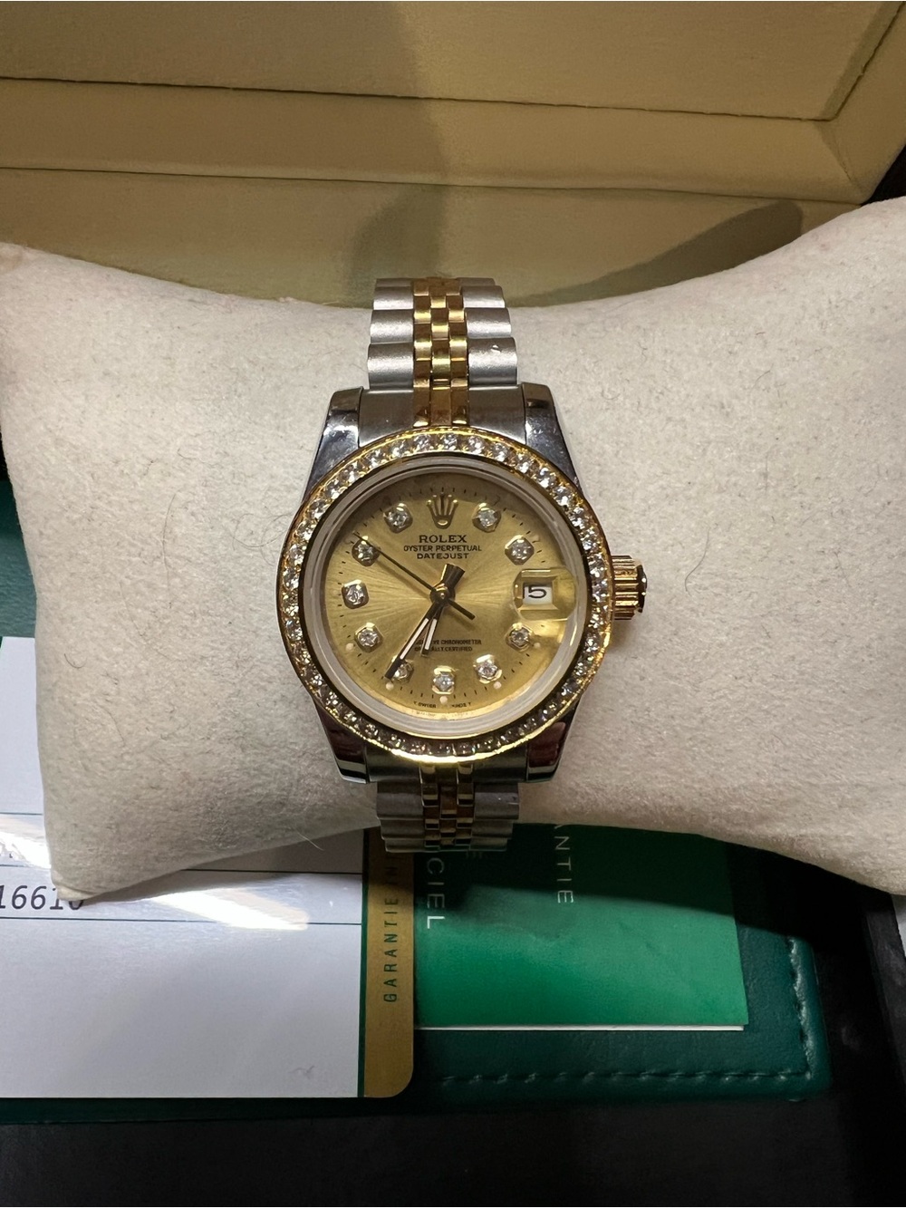 Unknown brand..,  Two-Tone Gold and Silver Diamond Bezel Women's Bracelet Watch - Picture 7 of 16